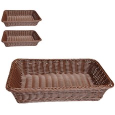 ANTS 藤編收納籃 3入, 深棕色