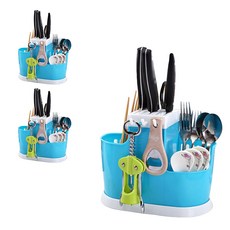 ANTS 掛鉤式餐具收納盒 3入, 藍色