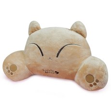 ANINARA 貓咪造型腰靠墊, 娜魯(Beige)