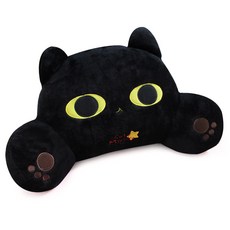 ANINARA 貓咪造型腰靠墊, myomyo(黑色)