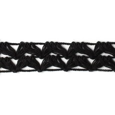 패션포인트 물결코메즈 레이스테이프 소자 50야드 12mm, 블랙, 1개