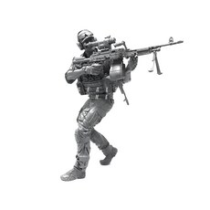 YUFANMODEL 1/35 美國陸軍特種部隊MG射手軍事公仔 YF079, 1個