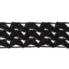 패션포인트 물결코메즈 레이스테이프 중자 50야드 20mm, 블랙, 1개