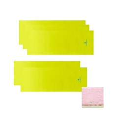 Songwol 松月 arnaldo bassini運動毛巾 淺綠色 5入+蜜蜂柵欄刺繡方巾 隨機出貨, 混色, 1組