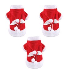 댕댕이샵 반려동물 천사날개 산타클로스 스웨터셔츠 3p, 혼합 색상