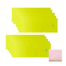 Songwol 松月 arnaldo bassini運動毛巾 淺綠色 10入+蜜蜂柵欄刺繡方巾 隨機出貨, 混色, 1組