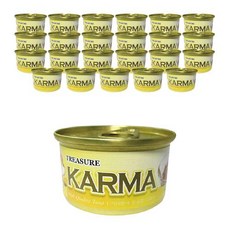 카르마 고양이 원형 캔, 가다랑어 + 라이스, 80g, 24개