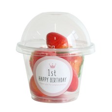 에이치씨엔 투명머핀컵 소 50p + 돔뚜껑 50p + 첫돌 스티커 파스텔핑크 50p, 1세트