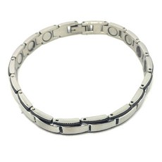 宣傳針織潤滑凝膠16片鍺手環 A21 黑色&銀色, 1個