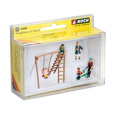 NOCH 複製品 1/87 奶奶爺爺玩孫子玩偶 155897FG, 1個