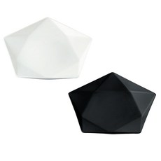 오다도기 파이 접시 24cm 화이트 + 블랙 세트, 1세트