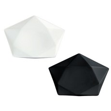 오다도기 파이 낮은 볼 17cm 화이트 + 블랙 세트, 혼합 색상, 1세트