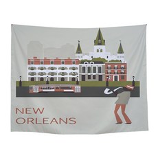 Super Six 手繪插畫感掛毯 壁飾, 15