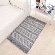 Kitchen&Room 舒適柔軟直條紋室內地墊, 花紋灰色