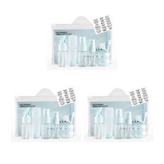 아리코 여행용 공병 9종 세트, 블루, 3개입