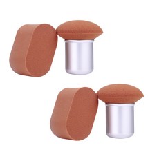 aryko 橢圓粉撲&粉撲棒, 棕色的, 2套