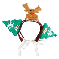 반려동물 할로윈 루돌프 머리장식 M, 그린, 1개