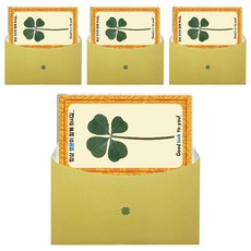 LUCKY7DAYSI 幸運符四葉草鮮花戀人符卡+信封套組, 防風, 4套