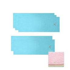 Songwol 松月 Analdo Basini Basic Sports 31 毛巾 5p 藍色+蜂蜜護欄手巾 隨機送, 混色, 1套