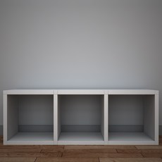 큐빅스 1 컬러 공간박스 3단, 그레이