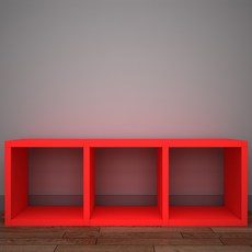 큐빅스 1 컬러 공간박스 3단, 라이트레드