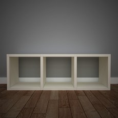 큐빅스 1 컬러 공간박스 3단, 아이보리