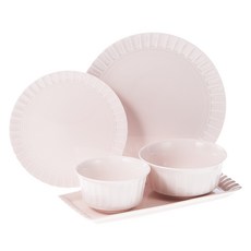 Hwai 瓦片雙人B套餐, 粉紅色, 5種盤子