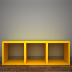 큐빅스 1 컬러 공간박스 3단, 옐로우