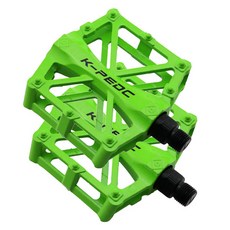 K PEDC Make Speed滾珠軸承自行車平踏板, 綠色, 1個