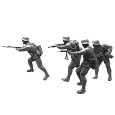 YUFANMODEL YF201 1/35軍事人物塑膠模型 4種 二戰南京戰役 中華門 1937 未上色, 1套