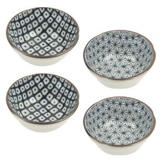 디어리빙 그레이젠 볼 9.5cm 4p 혼합 세트, 사각도트 볼, 삼각별 볼, 1세트