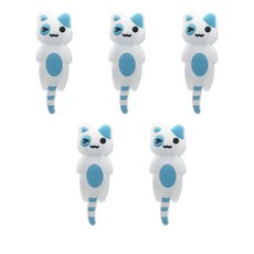 ANTS 貓咪造型冰箱磁鐵掛鉤 5入, 眨眼藍色