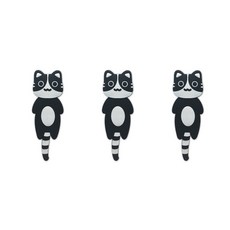 ANTS 貓咪造型冰箱磁鐵掛鉤 3入, 黑色的