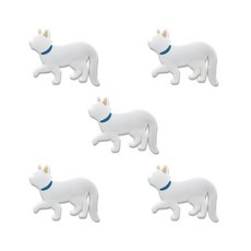 ANTS 貓咪造型冰箱磁鐵掛鉤 5入, 白色的