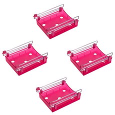 ANTS 夾掛式半透明冰箱儲物盒, 紅色的, 4件