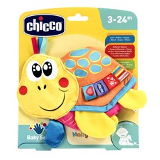 치코 알록달록 라벨 장식 거북이 감각발달 헝겊인형, 혼합 색상, 1개