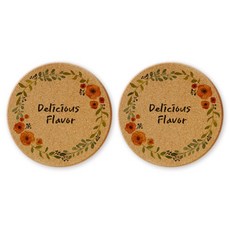 大家的工廠 花朵北歐設計圓形軟木鍋墊 薰衣草紫, 混色, 2個