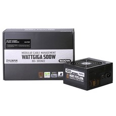 잘만 WATTGIGA 500W 80PLUS BRONZE 모듈러 500W 정격 컴퓨터 파워서플라이, ZM500-BX