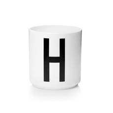 디자인레터스 포슬린 알파벳 컵 화이트, H, 1개