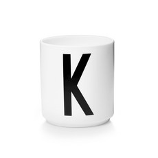 디자인레터스 포슬린 알파벳 컵 화이트, K, 1개