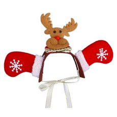 반려동물 할로윈 머리장식 루돌프 M, 레드, 1개