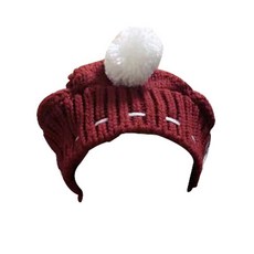 寵物用絨球毛帽, 紅色的