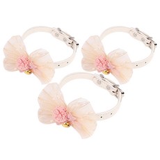 狗狗商店寵物貴族蝴蝶結項圈 M, 荷葉邊黃色, 3片