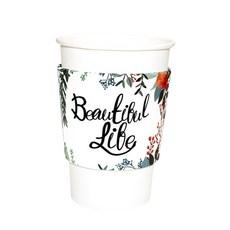 TOGO PACK Air Flower 隔熱杯套 12/16盎司熱飲杯用, 1入, 50個