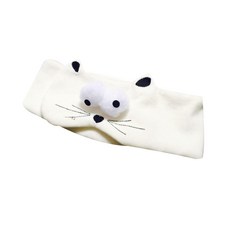 ELPI韓國大眼睛貓洗臉帶, 白色的, 1個