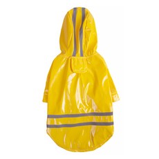 DM 寵物犬用簡約連帽雨衣, 黃色