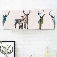 아리코 미니멀 린넨 에어컨 먼지 커버, 숲속사슴