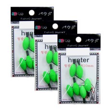 한돌 타원형 주간캐미 녹색, 3개