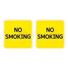 모두의팩토리 옐로우 자작나무 미니 사각 도어사인 2p, 53 NO SMOKING