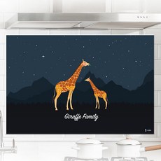 Kisen廚房媽媽與小長頸鹿耳語藝術板 深色, 1個